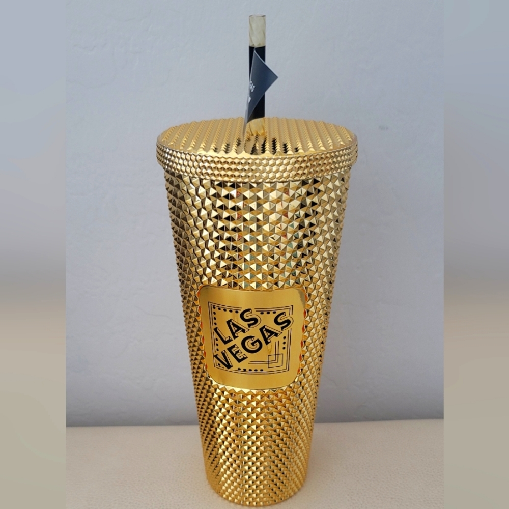 Starbucks Limited Edition Gold Las Vegas Collection Studded Tumbler in 24oz/Vent